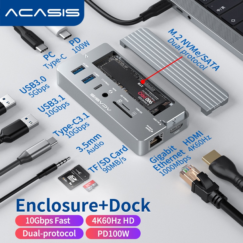 Acasis-10  1 ŷ ̼ USB Ÿ C 3.1 -HDMI..